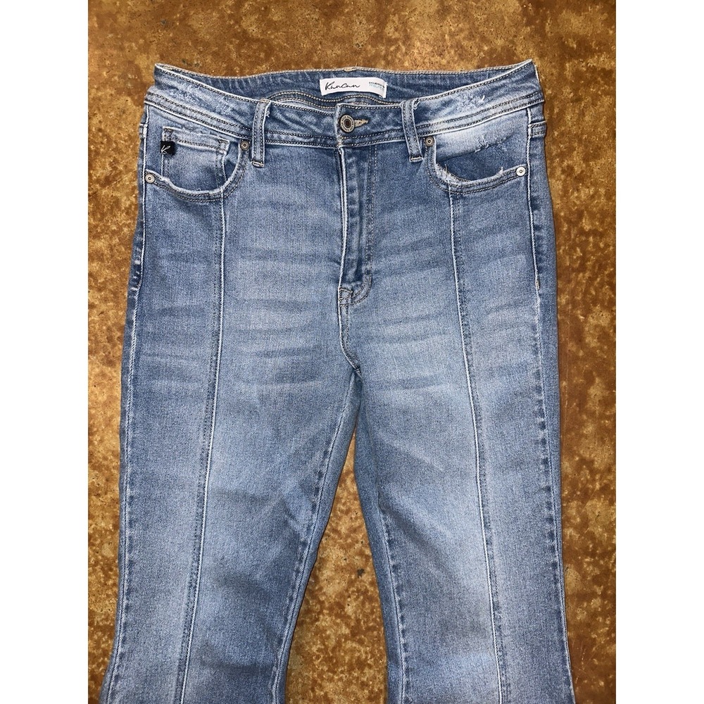 Maurices Kancan Frayed Bell Bottom Jeans Light Distress Blue Size 28 (8) #16654 - Picture 2 of 8